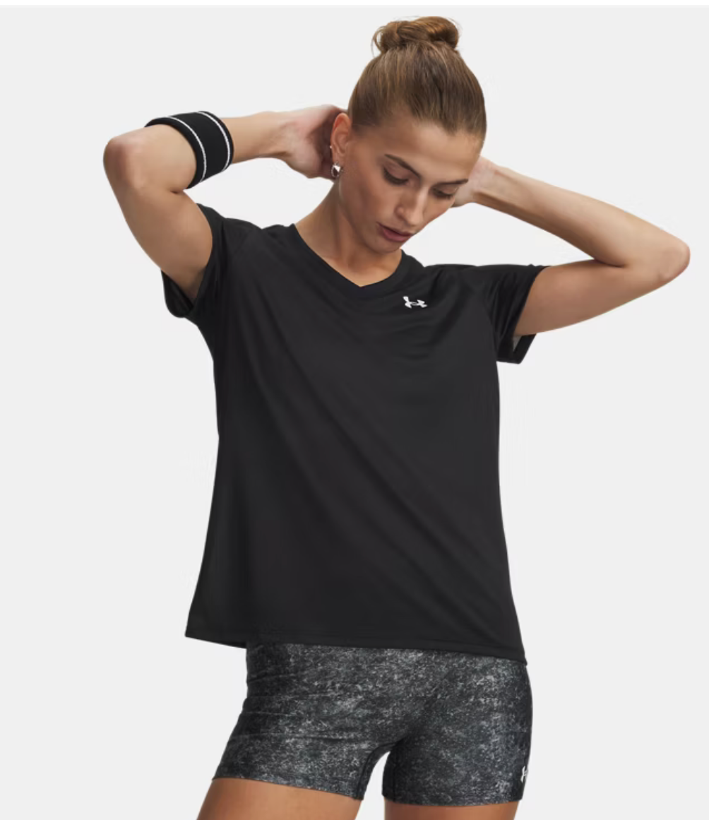 Camiseta de manga corta con cuello de pico UA Tech™ para mujer