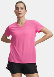 Camiseta de manga corta con cuello de pico UA Tech™ para mujer